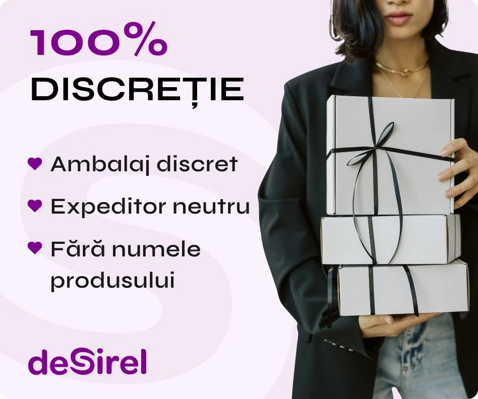 Comandă cu încredere! Asigurăm discreție maximă cu ambalaje securizate, detalii neutre ale expeditorului și servicii de curierat de top. | Desirel.ro sex shop