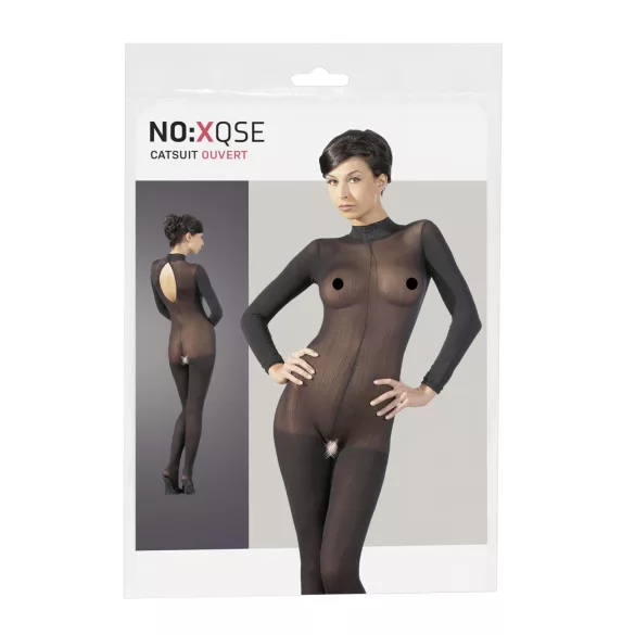 NO:XQSE - Catsuit sexy - plasă elastică - negru