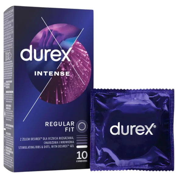 Durex Intense - prezervative texturate, punctate și cu striații (10 buc)