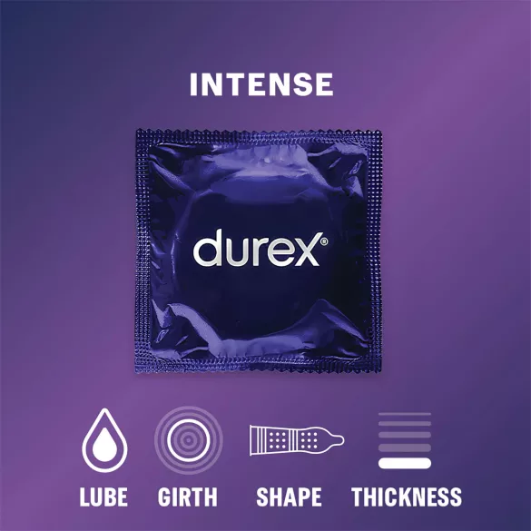Durex Intense - prezervative texturate, punctate și cu striații (10 buc)