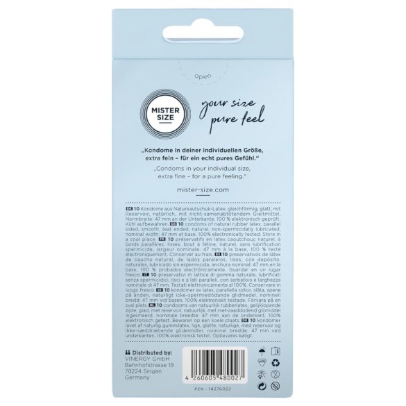 Mister Size - prezervativ subțire - 47mm - 10 bucăți