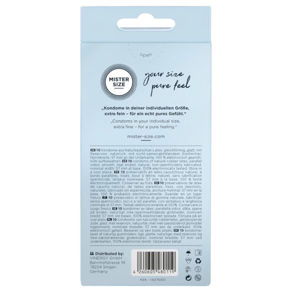 Mister Size - prezervativ subțire - 57mm - 10 bucăți