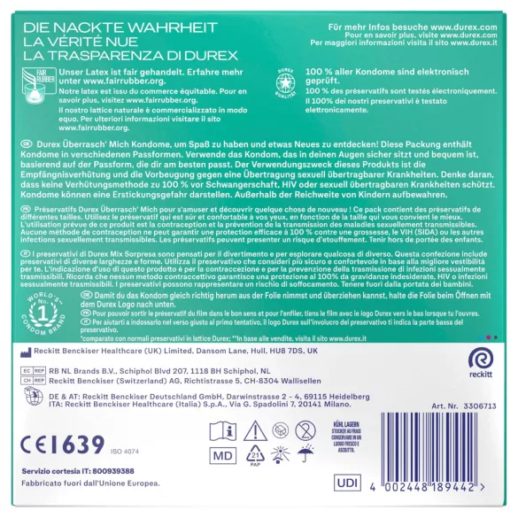 Durex Surprise Me - prezervative diverse modele - 30 bucăți