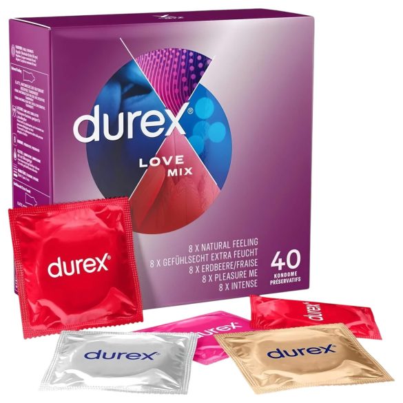 Durex Love Mix - prezervative - pachet mixt - 40 bucăți