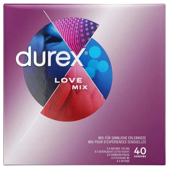 Durex Love Mix - prezervative - pachet mixt - 40 bucăți