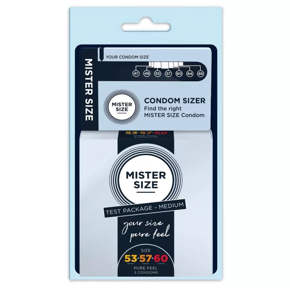 Mister Size - prezervative test cu măsurător penis - 3 bucăți