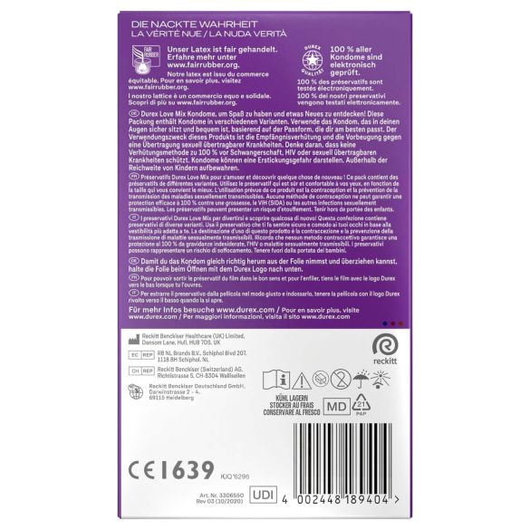 Durex Love Mix - prezervative set - 18 bucăți