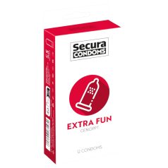   Secura Extra Fun - prezervative cu puncte - 53mm - 12 bucăți