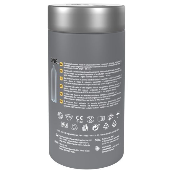 ONE - prezervative extra subțiri - latex - 12 bucăți