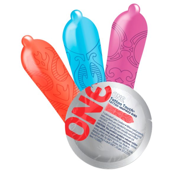 ONE - Prezervative cu model tatuaj - latex - 12 bucăți