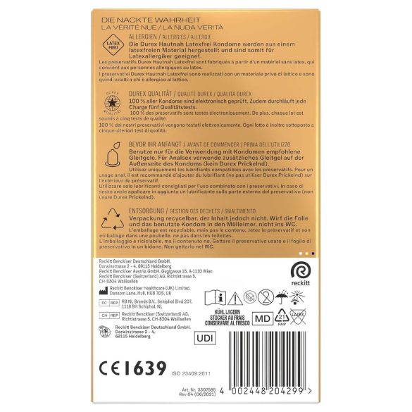 Durex Hautnah - prezervative fără latex - 10 bucăți