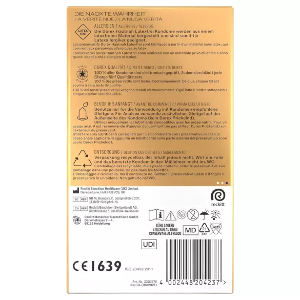 Durex Hautnah - prezervative fără latex - 16 bucăți