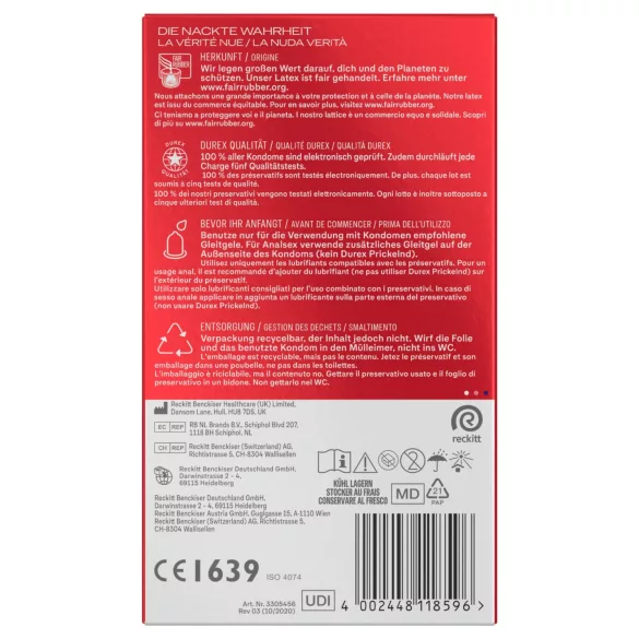 Durex - Prezervative Slim (10 bucăți)