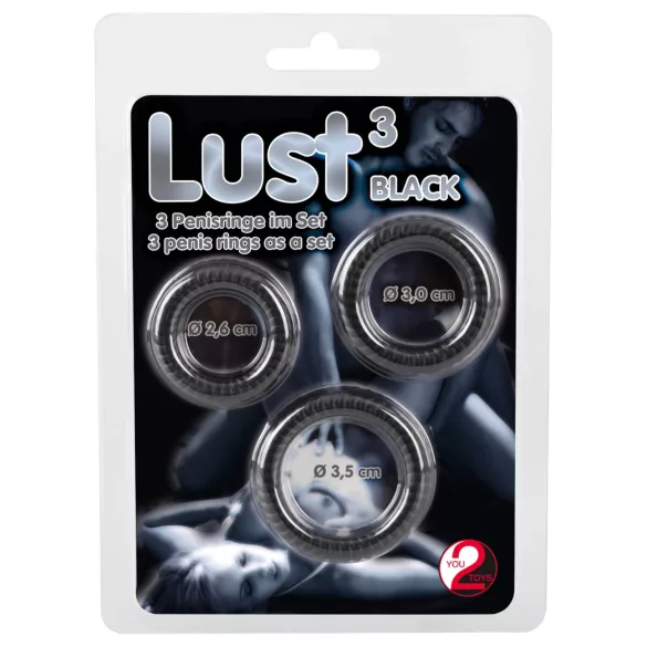 You2Toys - set de inele pentru penis - 3 bucăți - silicon negru