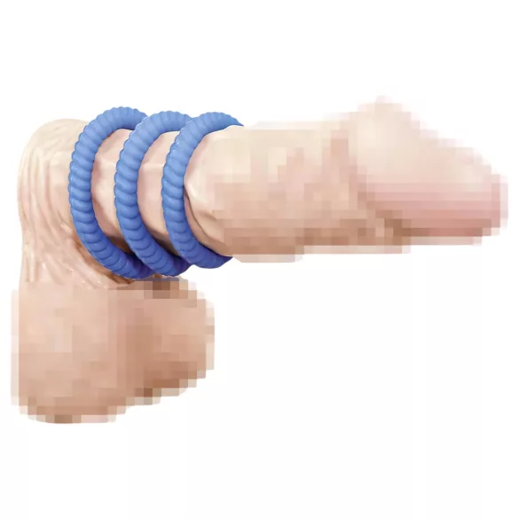 You2Toys - Set 3 inele pentru penis - silicon albastru