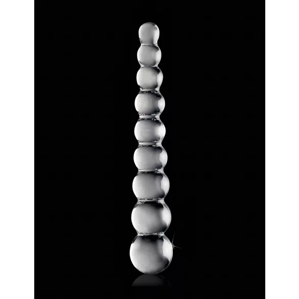 Icicles No. 2 - dildo din sticlă cu bile - transparent