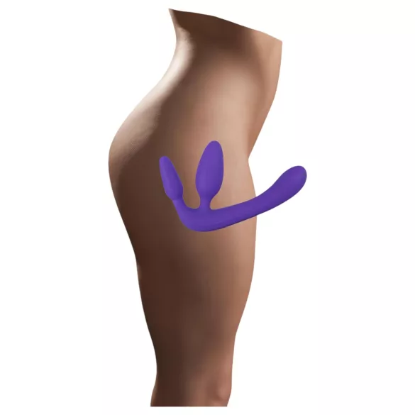 Triplu - dildo fără ham - silicon - mov