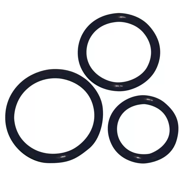 You2Toys - inel pentru penis set 3 bucăți - silicon negru