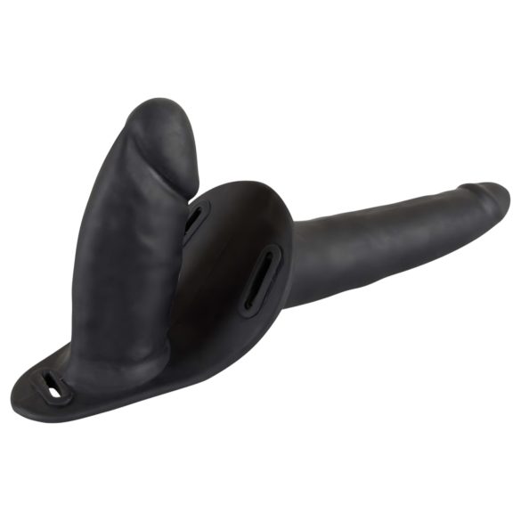 You2Toys - strap-on dildo dublu - silicon negru