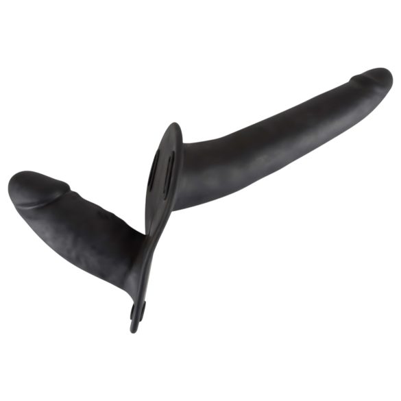You2Toys - strap-on dildo dublu - silicon negru
