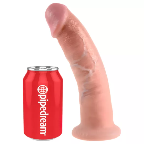 King Cock 9 - dildo realist cu ventuză - 23cm - culoare naturală