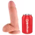 King Cock - Dildo cu testicule - 18 cm - culoare naturală