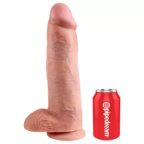 King Cock - dildo mare cu testicule - 30 cm - culoare naturală