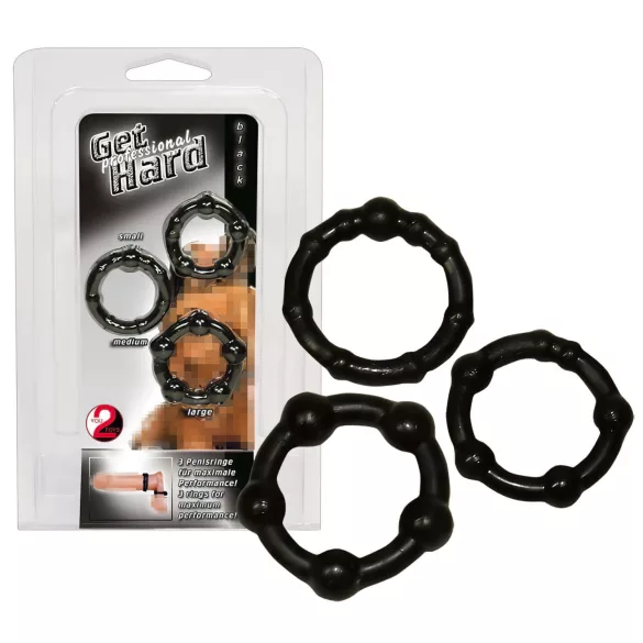 You2Toys - set inele pentru penis - elastic - negru (3 bucăți)