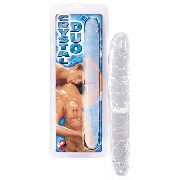 Cristal - dildo dublu - sticlă - 34 cm