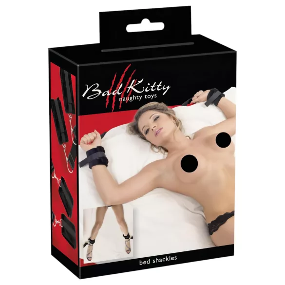 Bad Kitty - set de imobilizare pentru pat - pluș - 5 piese