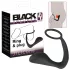 Black Velvets - dop anal cu inel pentru penis - silicon negru
