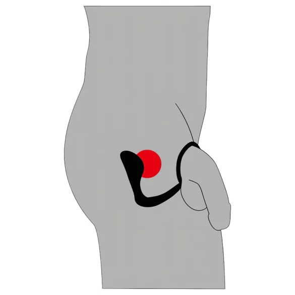 Black Velvets - dop anal cu inel pentru penis - silicon negru