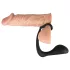 Black Velvets - dop anal cu inel pentru penis - silicon negru