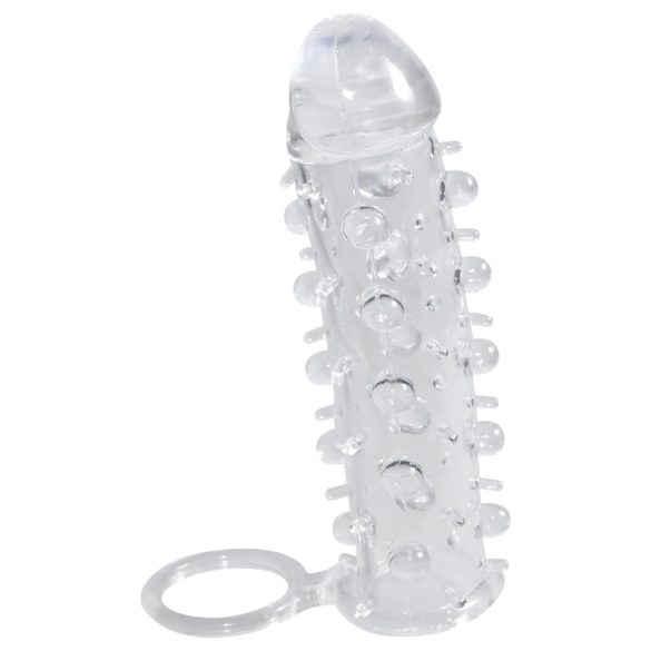 Crystal Skin - prelungitor penis cu inel - material realist transparent