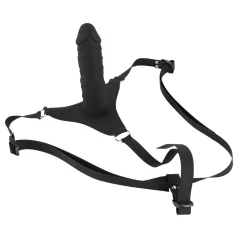 You2Toys - Strap-on din silicon - dildo cu ham (negru)