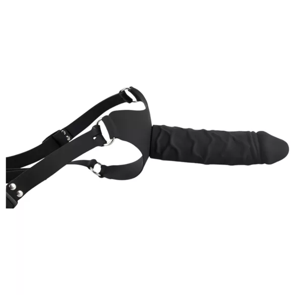 You2Toys - strap-on din silicon - dildo cu ham - negru