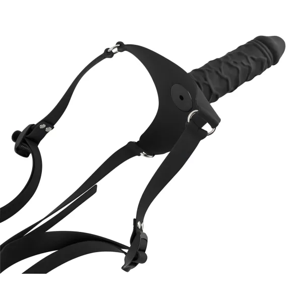 You2Toys - strap-on din silicon - dildo cu ham - negru