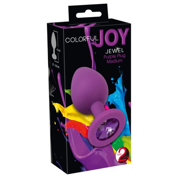 Colorful JOY - dop anal din silicon - mărime medie - mov