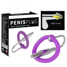 Penisplug - inel glandelar și dilatator conic (mov-argintiu)   Penisplug - inel glandelar și dilatator conic (mov-argintiu)