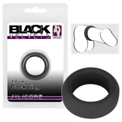   Black Velvets - inel pentru penis gros - silicon negru 2,6 cm