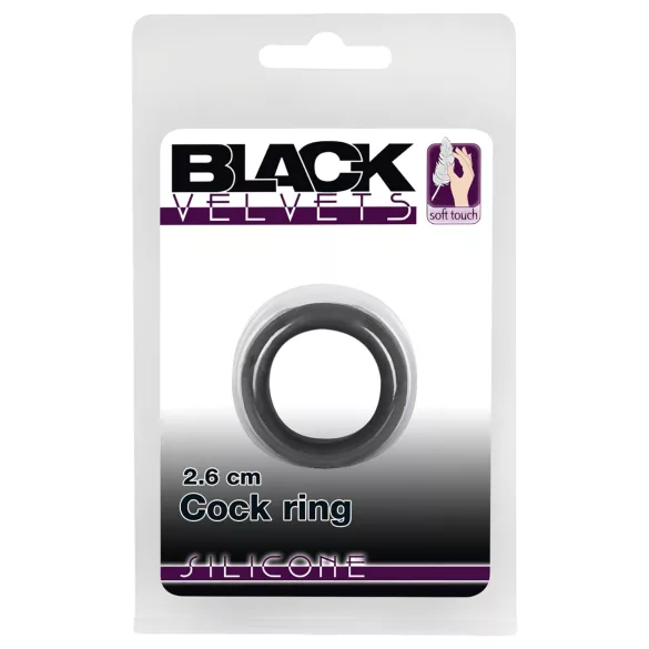 Black Velvets - inel pentru penis gros - silicon negru 2,6 cm
