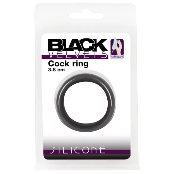 Black Velvets - inel penian gros 3,8 cm - negru