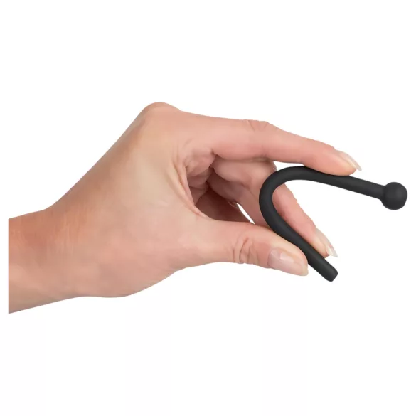 Piss Play - dilatator uretral gol, din silicon negru
