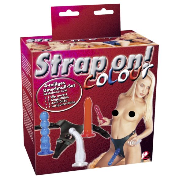 You2Toys - Set de dildouri cu hamuri! - colorat