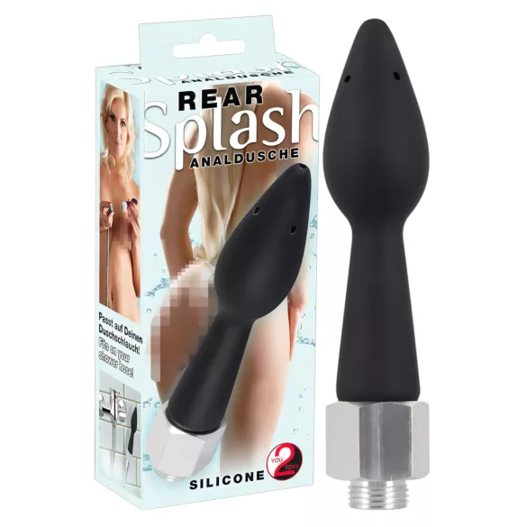 You2Toys - duș anal - capăt conic din silicon - negru