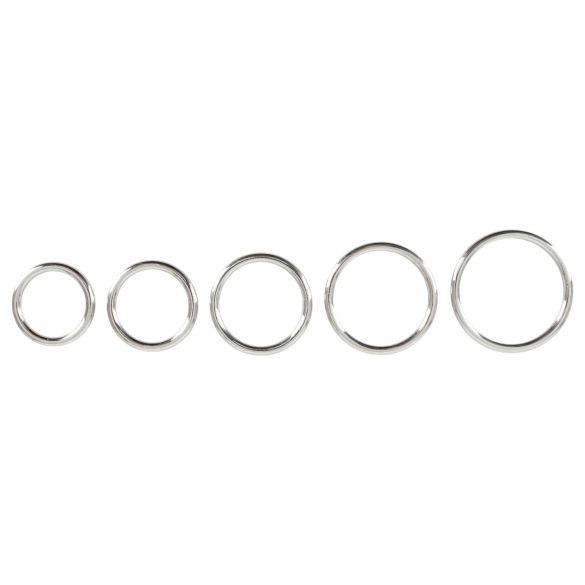 Bad Kitty - set inele pentru penis metalice - 5 bucăți