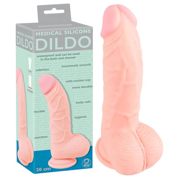 Medical - dildo din silicon medical (20cm) - natur