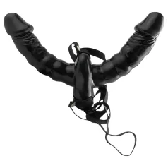 Pipedream - Vibrator dublu cu ham (negru) - Fetish