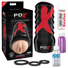 PDX Elite Air-Tight - vagin manual cu aspirație (natur)