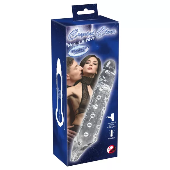 Crystal Skin - prelungitor penis cu noduli - material flexibil